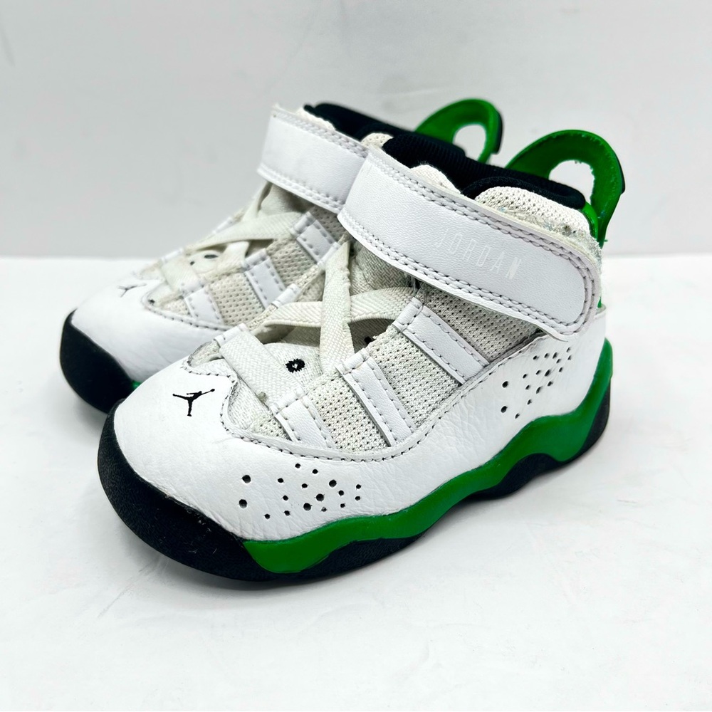 Nike Size 5C Jordan 6 Rings White/Green (323420 131) Baby Sneakers
